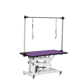 42.5INCH HYDRAULIC PET GROOMING TABLE WITH "H" ARM PURPLE