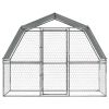 Dog Cages 2 pcs with Roof and Door Silver Galvanized Steel