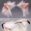 Pink Plush Cat Ears Hairband Cosplay Fluffy Dog Fox Animal Ears Headband Halloween Cosplay Party Costume Hair Hoop