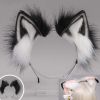 Black Plush Cat Ears Hairband Cosplay Fluffy Dog Fox Animal Ears Headband Halloween Cosplay Party Costume Hair Hoop