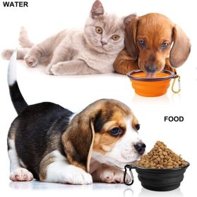 2PCS Folding Bowl Outdoor Portable Dog Bowl Drinking Bowl Dog Bowl Cat Bowl Pet accompanying Cup Dog Bowl (colour: (2pcs)Small buckle 350ml)