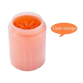 1pc Pet Paw Cleaner. Pet Cleaning Foot Cup For Dog And Cat; Pet Grooming Supplies (Color: Orange, size: s)