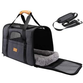 Portable Dog Carrier, Soft Sided Dog Carrier for Medium Pet Airline Approved (Color: Black)