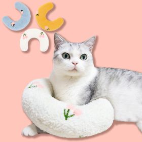 Cat Pillow, Small Pillow for Cat, Cat Blankets for Indoor, Pet Toy, Small Banana Donut Bed for Pets, Little Pillow for Cats No Heating Pad (Color: White)