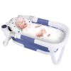 Baby Bath Tub with Thermometer Collapsible Travel-Friendly 0-24Months Baby Bathtub