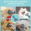 Pet Grooming Brush and Metal Comb Combo, Cat Brush Dog Brush for Shedding